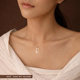 B Initial Pendant in 14k Gold