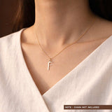 F Initial Pendant in 14k Gold