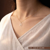 H Initial Pendant in 14k Gold