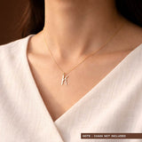 K Initial Pendant in 14k Gold