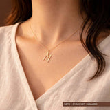 M Initial Pendant in 14k Gold
