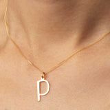 P Initial Pendant in 14k Gold