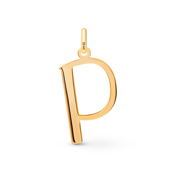 P Initial Pendant in 14k Gold