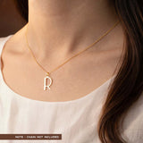 R Initial Pendant in 14k Gold