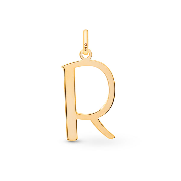 R Initial Pendant in 14k Gold