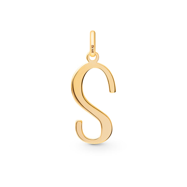 S Initial Pendant in 14k Gold