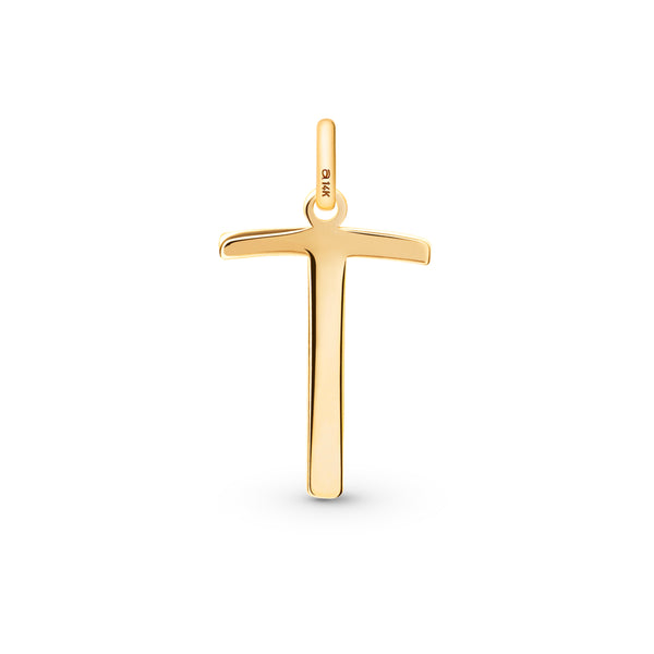 T Initial Pendant in 14k Gold
