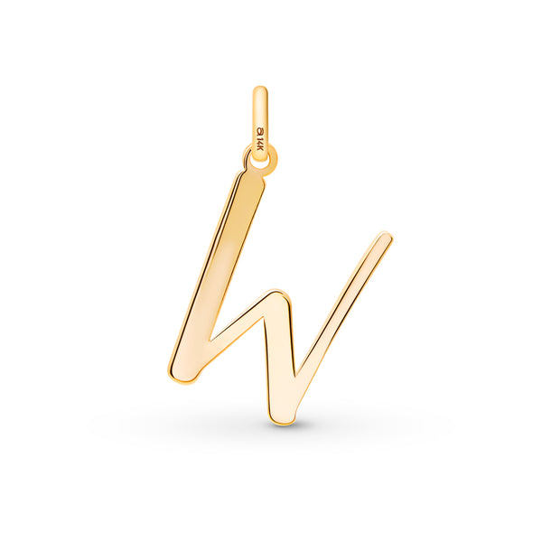 W Initial Pendant in 14k Gold