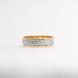 5.5 mm Diamond Cut Ring Band in 9K Two-Tone Gold