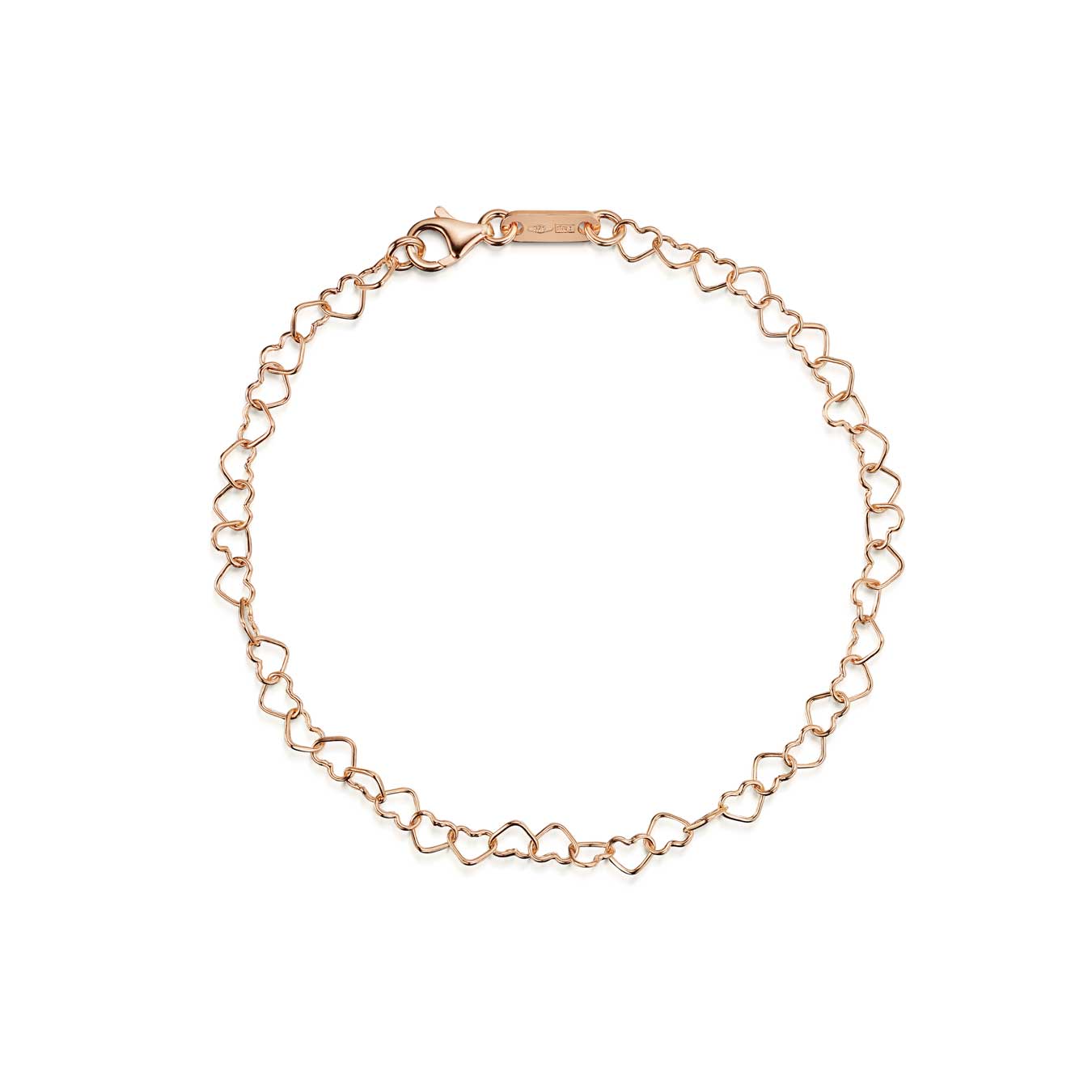 Amberta Rose Gold Heart Link Bracelet