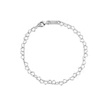 Amberta White Gold Heart Link Bracelet