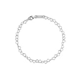 Amberta White Gold Heart Link Bracelet