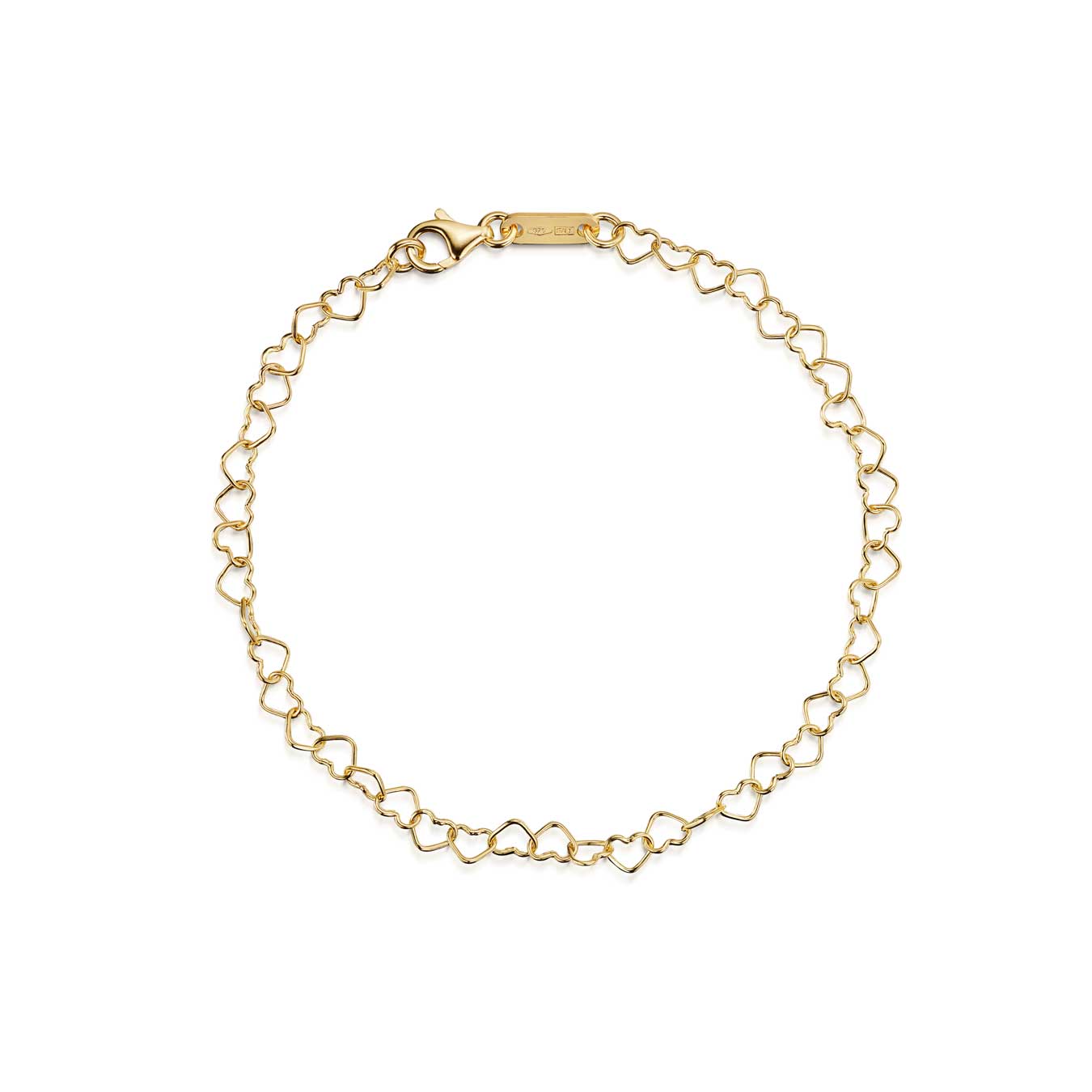 Amberta Gold Heart Link Bracelet