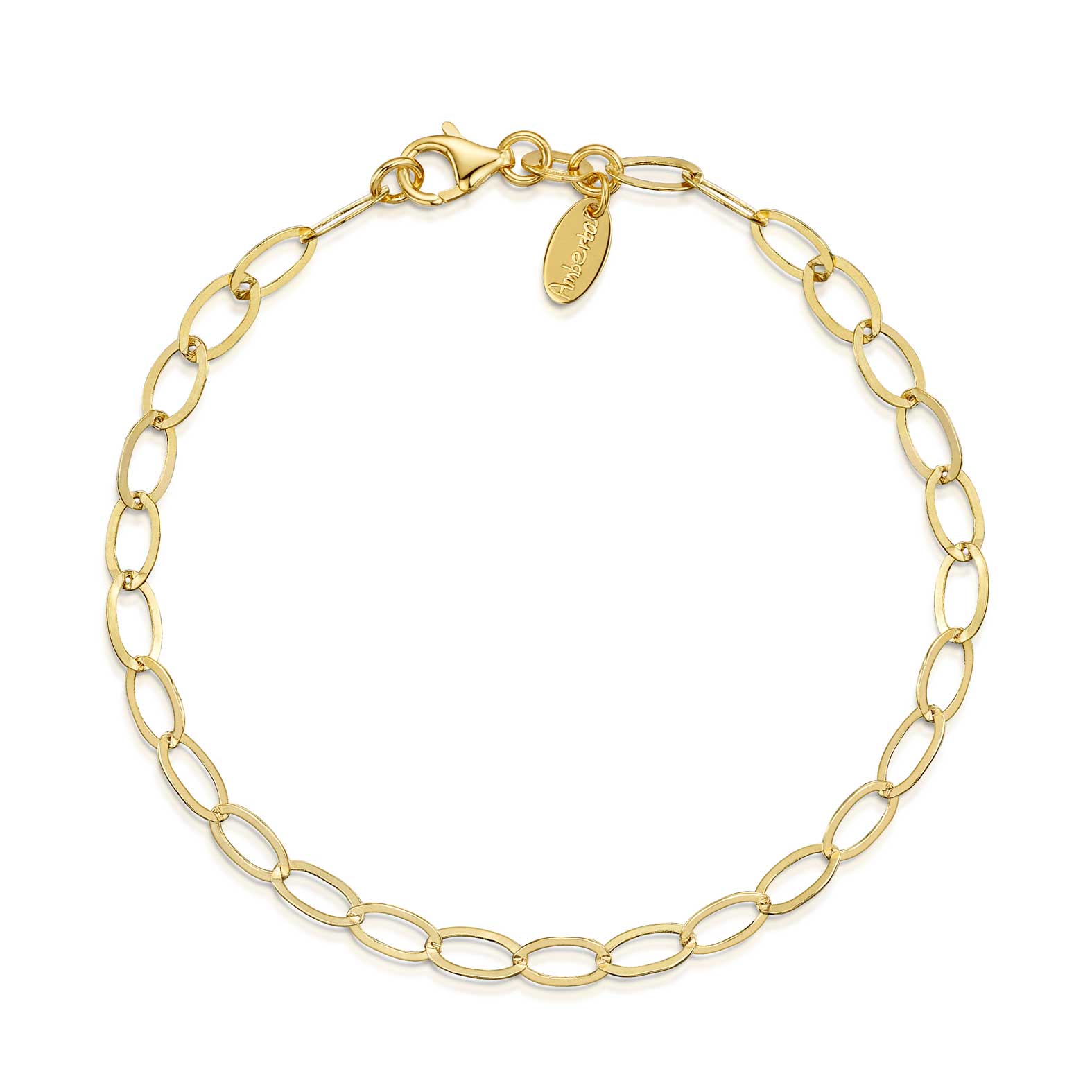 Amberta Gold Oval Link Bracelet