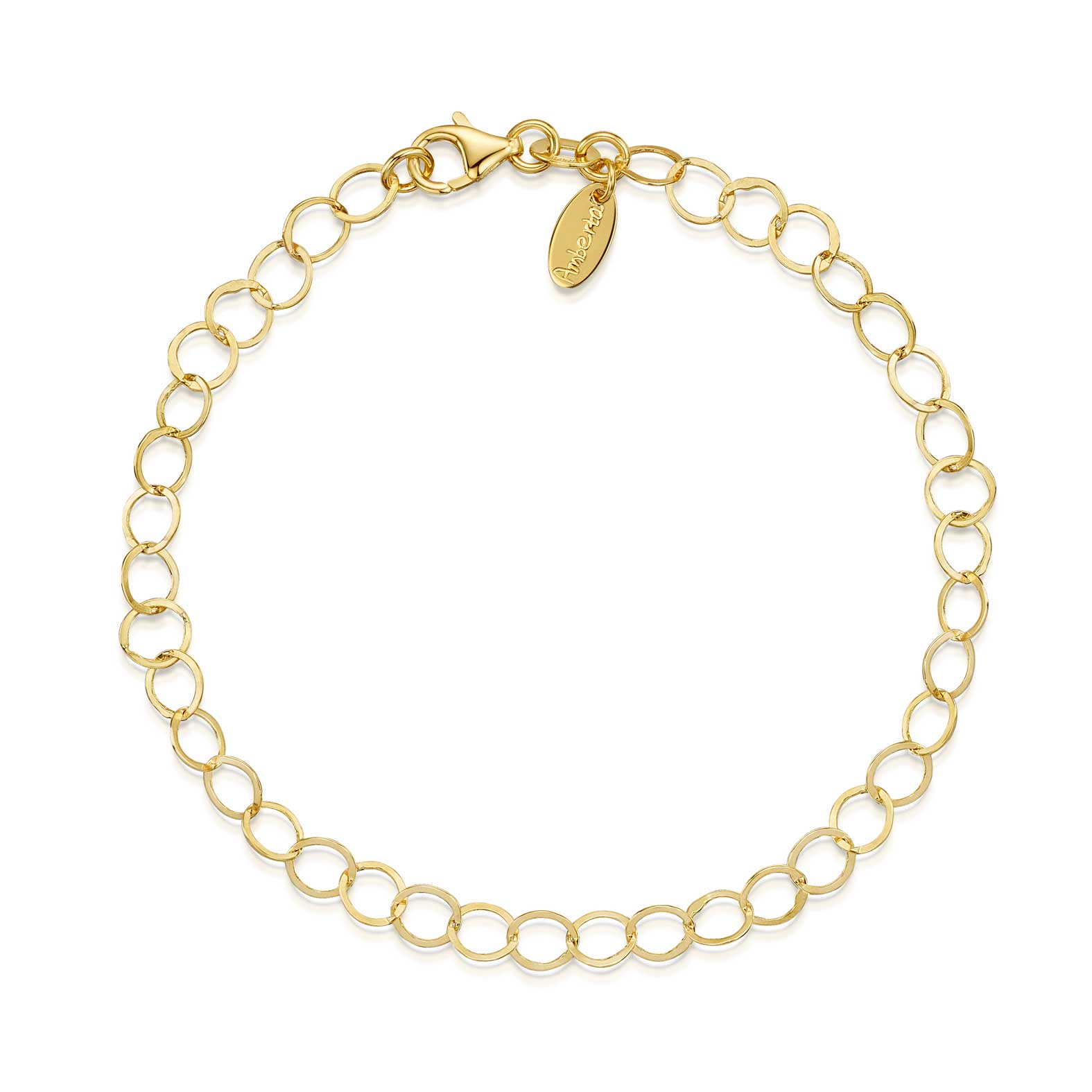 Amberta Gold Circle Link Bracelet