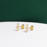 Crystal Climber Earrings in 9K Gold