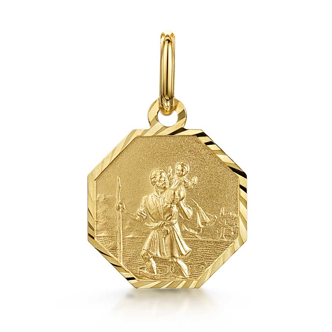 Amberta Gold St. Christopher Coin Pendant