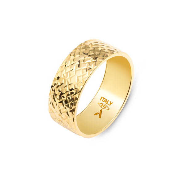 6.5 mm Diamond Cut Ring Band in 9K Gold