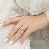 Ribbed Dome Ring in 9K Gold