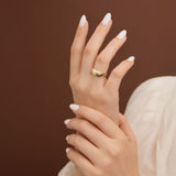 Ribbed Dome Ring in 9K Gold