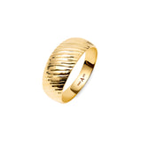 Ribbed Dome Ring in 9K Gold