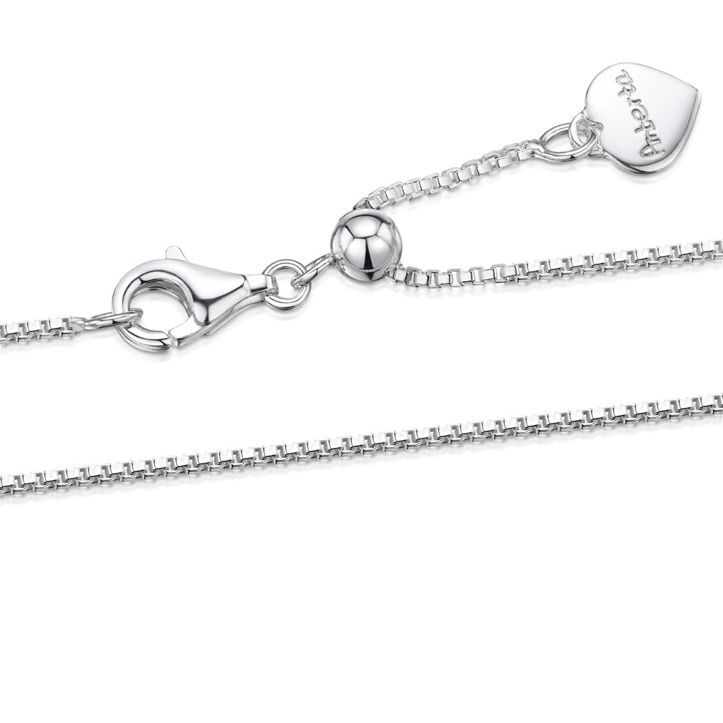 Amberta Silver Adjustable Box Chain with Slider