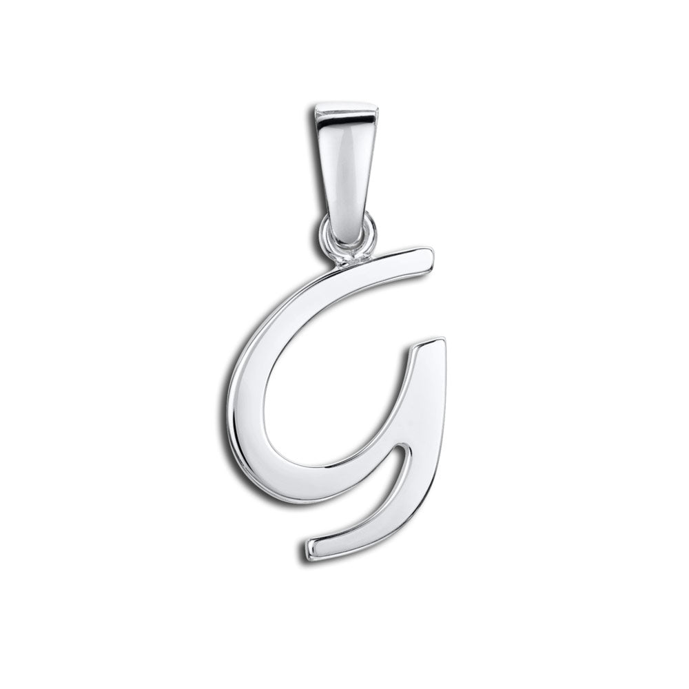 Amberta Silver Alphabet Letter G Pendant