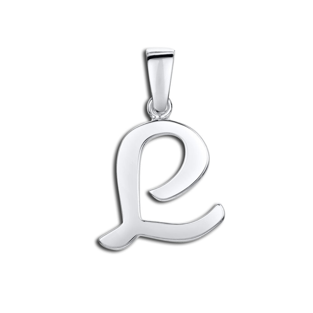 Amberta Silver Alphabet Letter L Pendant