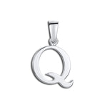 Amberta Silver Alphabet Letter Q Pendant