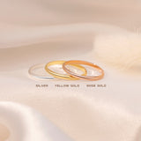 2 mm Wedding Band in Rose Plated Sterling Silver