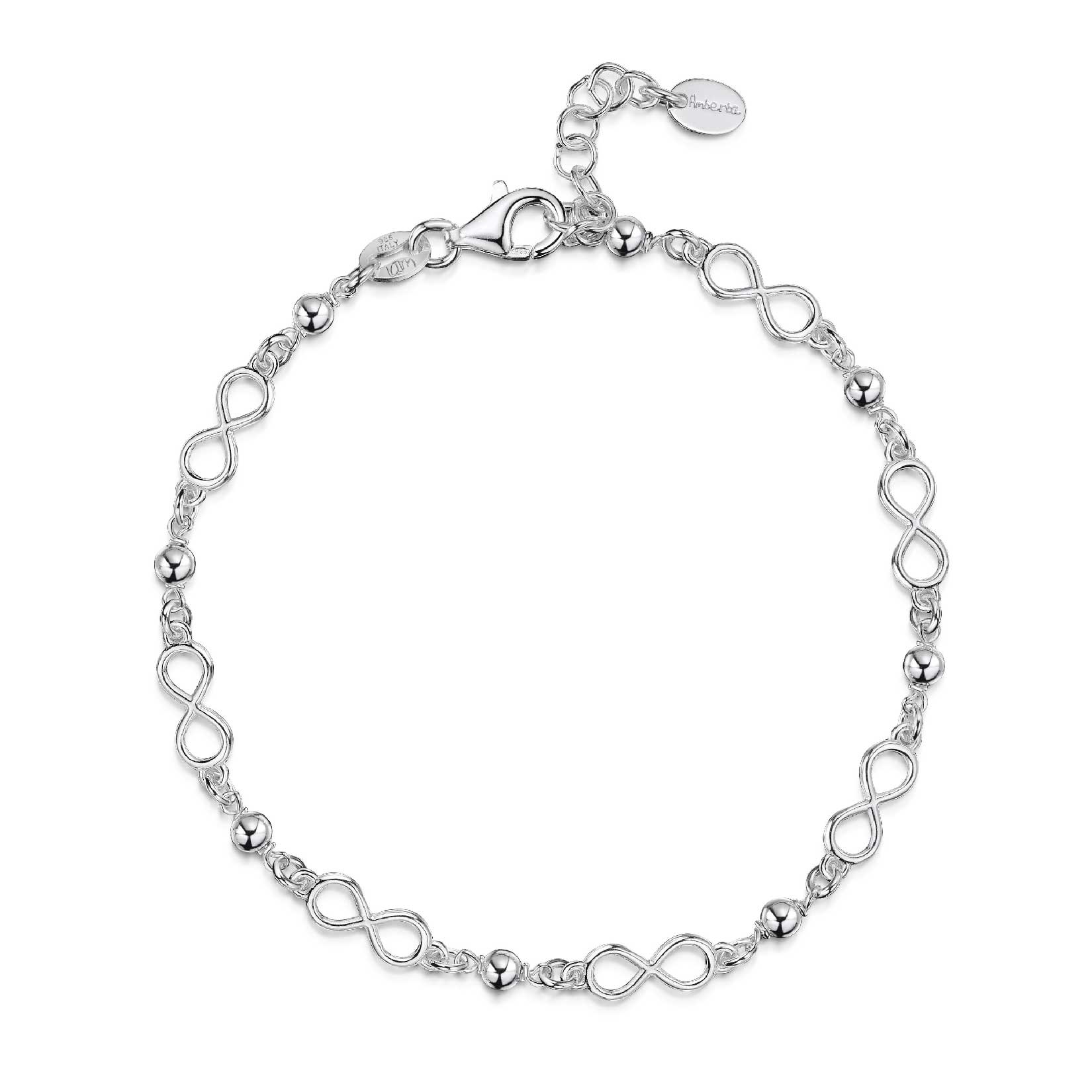 Amberta Silver Multi Infinity Bracelet