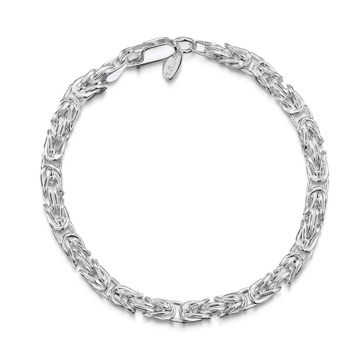 Amberta Silver Square Byzantine Bracelet