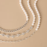 Half Curb Chain & Half Pearl Bracelet in Sterling Silver Collection