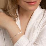 Half Paperclip Chain & Half Pearl Bracelet in Sterling Silver Model