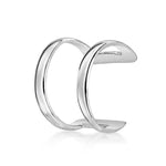 Amberta Silver Double Row Cuff Earring