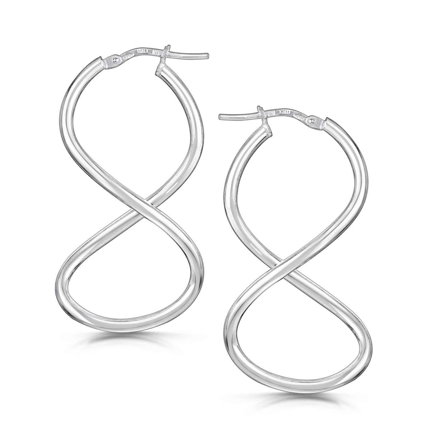 Amberta Silver Twisted Infinity Drop Earrings