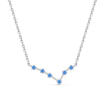 Pisces silver constellation necklace placed against a white background