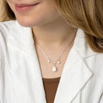 Paperclip Necklace with Freshwater Pearl Pendant in Sterling Silver Model