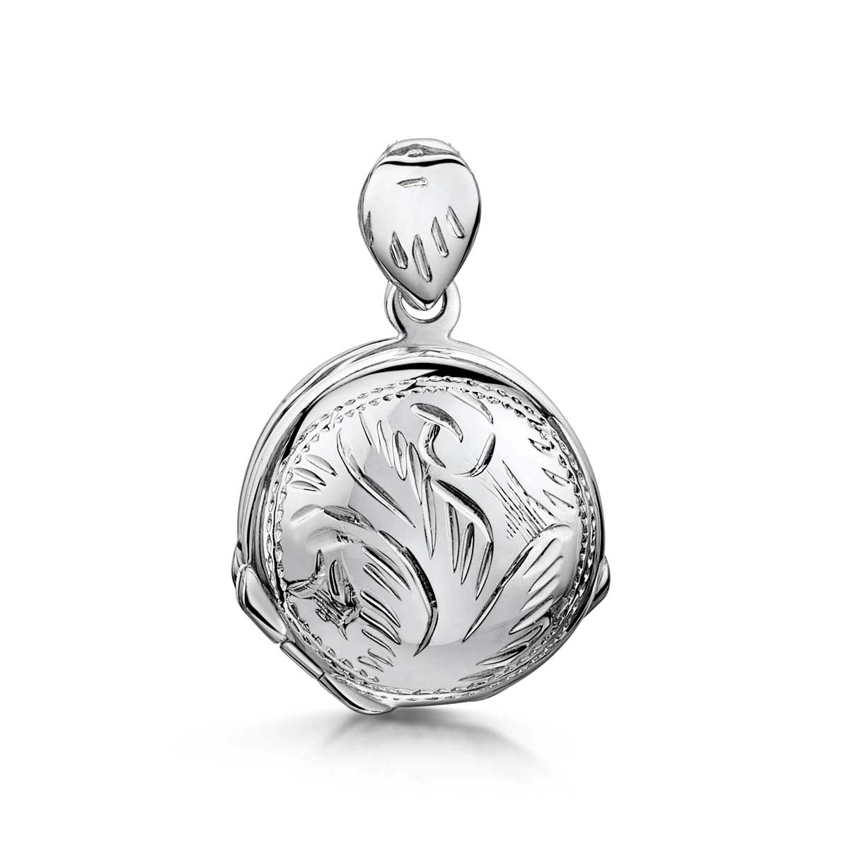 Amberta Silver Four Pictures Engraved Locket