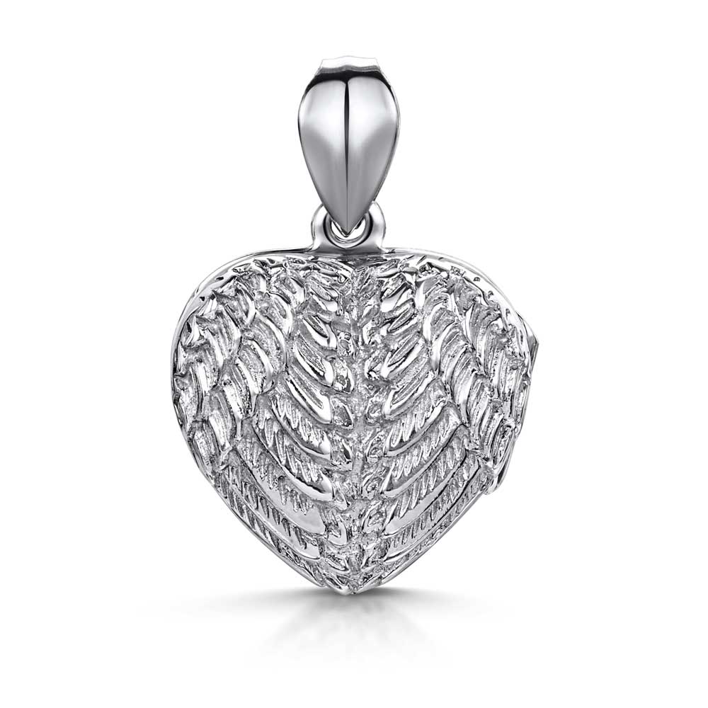 Amberta Silver Angel Wings Locket