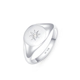 Star Signet Ring in Sterling Silver