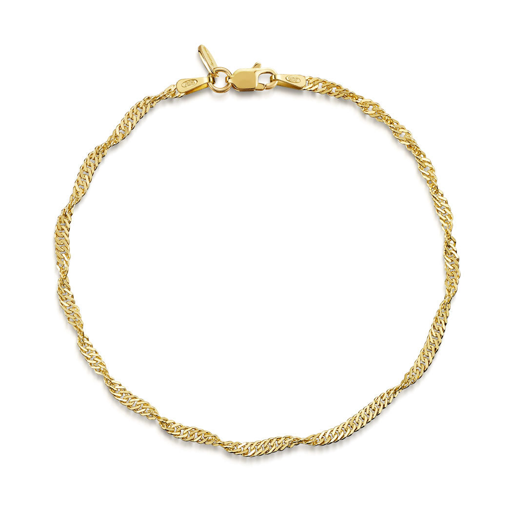 Amberta Gold Plated Silver Singapore Bracelet