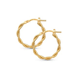 Gold plated Textured Hoops with post notch.