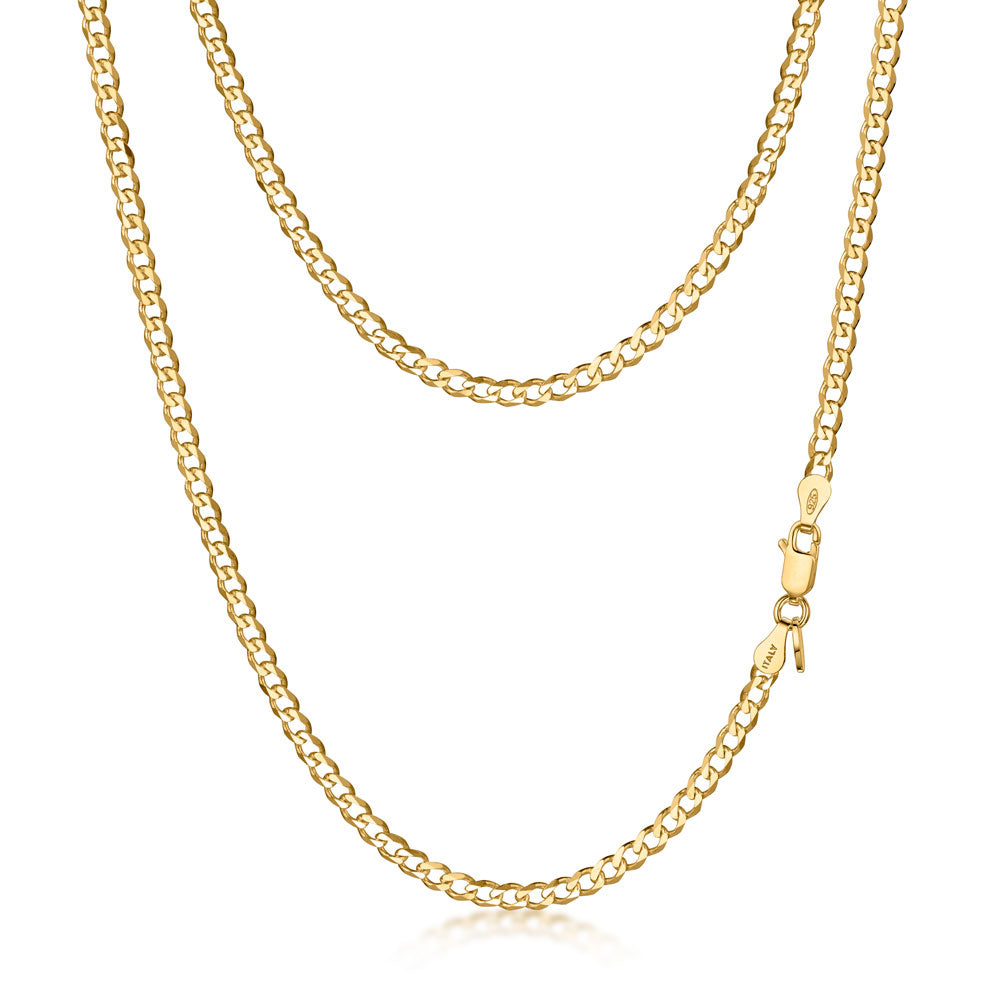 Gold Plated Silver Curb Chain 2.8 mm