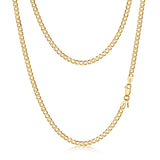 Gold Plated Silver Curb Chain 2.8 mm