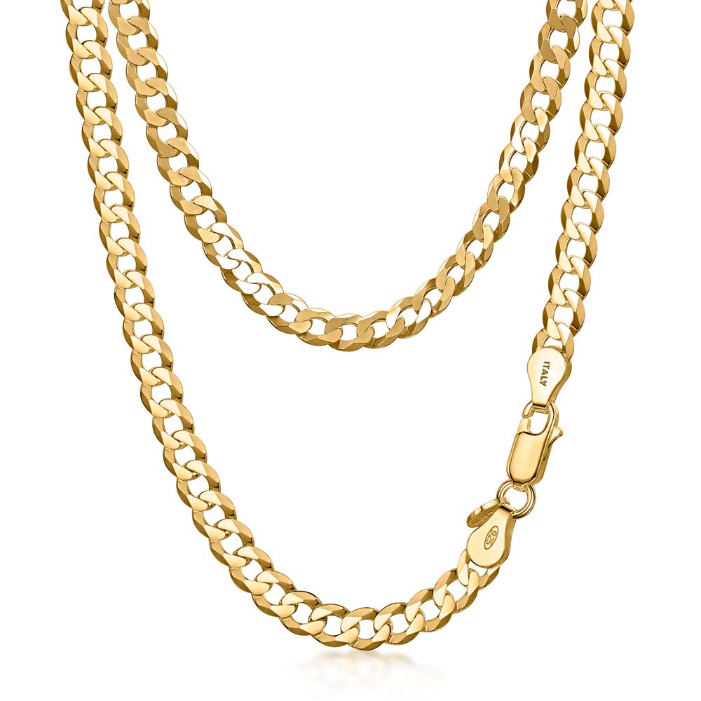 Gold Plated Silver Cuban Chain 5.5 mm