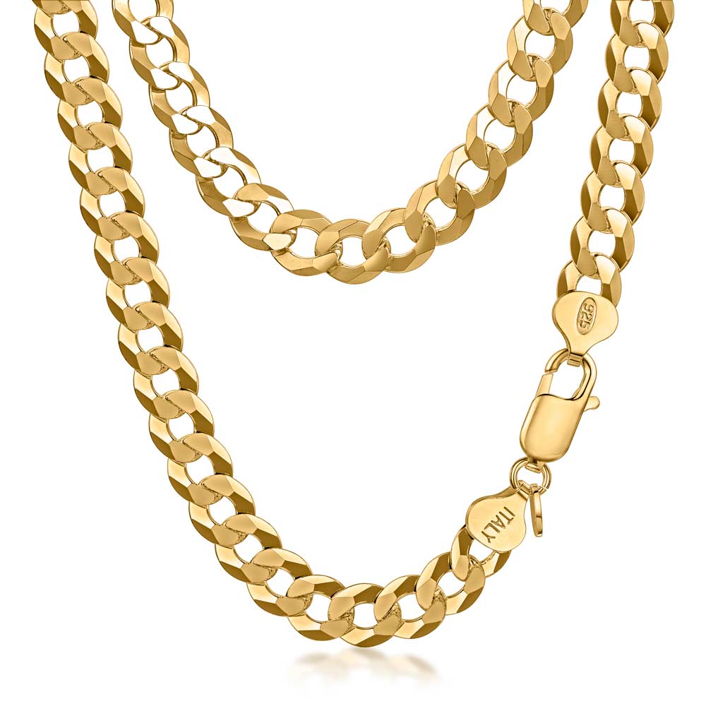 Gold Plated Silver Cuban Chain 7.9 mm