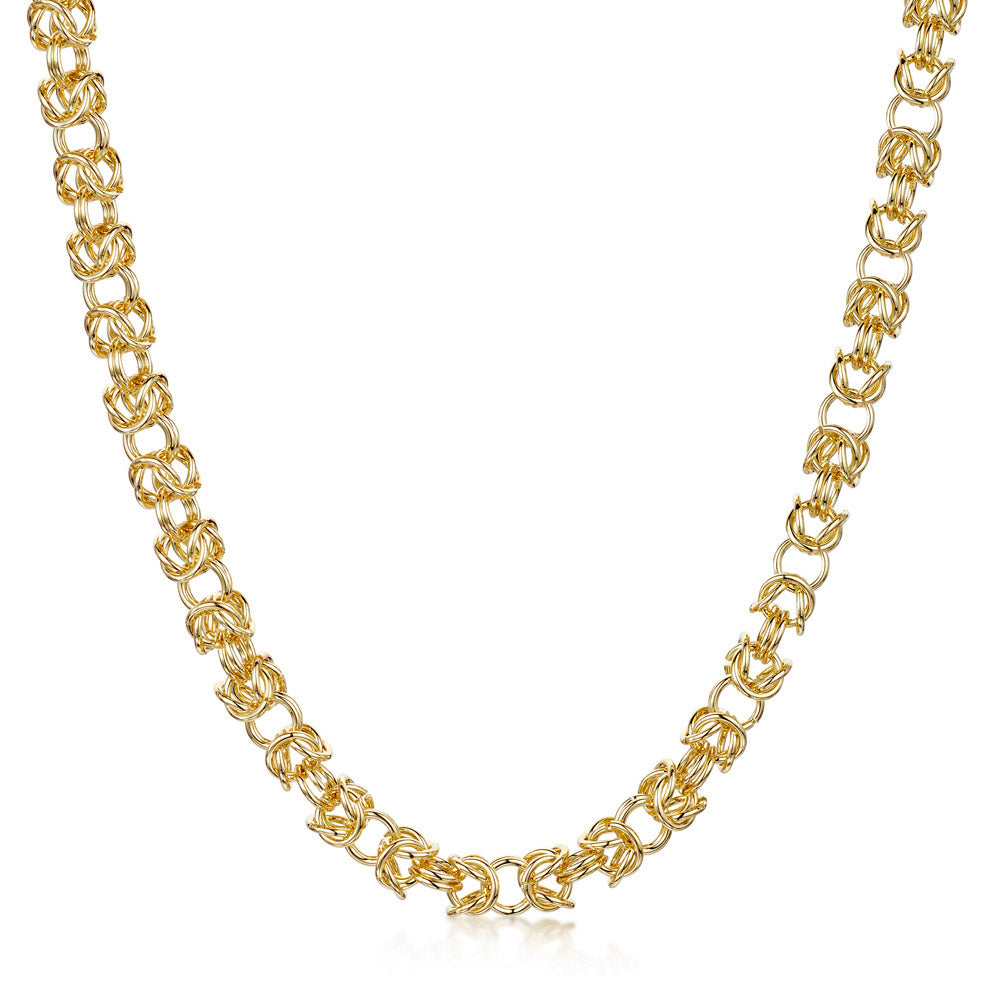 Amberta Gold Plated Silver Byzantine Necklace