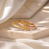 2 mm Wedding Band in Gold Plated Sterling Silver