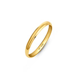 2 mm Wedding Band in Gold Plated Sterling Silver